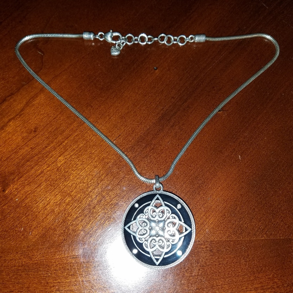 Reversible Brighton Necklace Silver Black 16-18 in